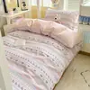 Conjunto de roupa de cama para dormitório universitário de solteiro em puro algodão, lençol e fronha 100% algodão, conjunto de quatro peças