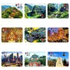 Ímãs de Geladeira de Vidro Cênicos de Chongqing - Pequenas Três Gargantas de Wushan, Canyon do Rio Verde, Paisagens de Montanhas Verdes e Rio, Lembrança Turística