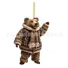 Decoraciones de Oso de Navidad Nuevas Transfronterizas Colgante Plano Acrílico Colgante de Oso Polar Vintage para Árbol de Navidad