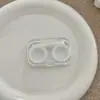 Estojo para Lentes de Contato Sem Necessidade de Rosquear Tampa à Prova de Vazamento Portátil Integrado Lentes de Contato Teto Solar Transparente Armazenamento de Cuidados Caixa Dupla