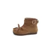 Botas Retro Martin para Niños Botas de Ballet Maillard con Tacón Apilado Sandalias con Punta Redonda y Moño para Niñas Nuevo Diseño
