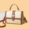 Bolso de Mano de Alta Gama Transfronterizo para Mujer 2025 Nuevo Moda Retro Europea y Americana Estilo Extranjero Color de Contraste Hombro Único Cruzado Bolso Cuadrado Pequeño