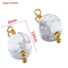 Colgante Redondo Vintage de Acero Inoxidable con Piedra Natural Adorno Colgante Único Decoración de Botón para Hanfu Qipao Accesorios para Joyería DIY