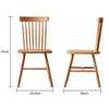 Silla de Comedor de Madera de Cerezo, Silla para el Hogar, Silla Simple para Mesa de Comedor, Silla Vintage para Restaurante con Respaldo, Silla Windsor de Estudio de Mediados de Siglo