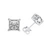 Pendientes de plata de ley S925 de cuatro garras para mujer, princesa cuadrada, diamante mosang con incrustaciones europeas y americanas, pendientes de personalidad sencilla que tiemblan transfronterizas