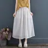 Novedad de Verano Pantalones Culotte de Algodón y Lino Artísticos Retro de Doble Capa de Cintura Alta Casual de Pierna Ancha Plisados para Mujer