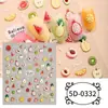 Pegatinas Creativas Lindas de Dibujos Animados Impermeables Lazo Patrón de Fruta DIY Graffiti Estéreo Relieve Pegatinas para Estudiantes y Niños