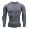 Mallas Deportivas Nuevas Transfronterizas para Hombre Ropa para Correr Fitness Cuello Redondo Secado Rápido Alta Elasticidad Ropa de Entrenamiento Top de Compresión
