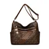 Bolsa Tote de Couro Macio de Alta Qualidade, Multicamadas, Grande Capacidade, para Mulheres, Nova Coleção Outono/Inverno 2025, Bolsa de Ombro/Transversal para Mães de Meia-Idade