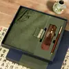 Conjunto de Caixa de Presente para Caderno, Marcador de Página Comemorativo Estilo Chinês, Presente Souvenir de Negócios, Prêmio de Evento, Personalização de Presente Cultural e Criativo