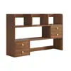 Estante de Mesa em Madeira Maciça Suporte de Mesa Estante Simples de Armazenamento para Casa Estudante Escritório Vertical Multi-Camada Pequeno Suporte de Armazenamento
