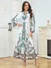 Mt533 Em Estoque Transfronteiriço Novo Estilo Elegante Estampado Moda Casual Solto Vestido Longo Atacado Vestido Feminino