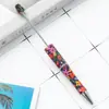 Nuevo Bolígrafo de Flor con Transferencia de Agua y Perlas Bolígrafo de Plástico con Perlas Hecho a Mano Creativo Bolígrafo de Punta Redonda de Plástico Imprimible