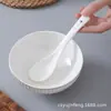 Directo de fábrica cuchara de cerámica blanca pura cuchara de cerámica blanca al por mayor cuchara de cerámica japonesa al por mayor