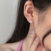 Pendientes de mariposa de circonita rosa para mujer, estilo coreano, moda de nicho, alta gama, sentido s925, plata esterlina, boca de tornillo, joyería fina