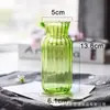 Juego de jarrones de cristal de colores con rayas verticales, jarrón hidropónico transparente para arreglos florales, decoración de escritorio para el hogar, estilo pequeño y fresco