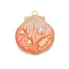 Nuevo Colgante de Concha Serie Marina de Acero Inoxidable con Gota de Aceite de Colores Accesorios para Collares de Joyería DIY Listos para la Venta