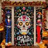 Fábrica Transfronteriza Amazon Transfronterizo Calavera Novia Día de Muertos Mexicano Pareja Cortina de Puerta Tela de Fondo Porche Diseño Personalizado