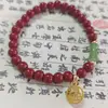 Nova Pulseira Colorida de Cinábrio Estilo Chinês Ano do Zodíaco Bênção Design de Nicho Versátil Pulseira Masculina e Feminina Presente