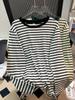 Camiseta Europea de Algodón Puro a Rayas para Mujer de Manga Larga 2024 Otoño Nuevo Estilo Estilo Extranjero Reductora de Edad Holgada Capa Interior Camiseta Top