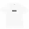 Camiseta Unisex de Manga Corta Supreme Trendy Streetwear Milán Algodón Puro Peso Pesado Clásica Suelta Versátil con Letras