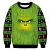 Sudadera de cuello redondo para hombre con estampado digital 3D de Navidad y Halloween europea y americana, camiseta básica casual de manga larga para mujer