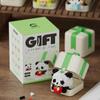 Figurina de Bloque de Construcción de Panda Lindo Transfronteriza Caja Sorpresa Hua Hua Columpiándose en el Columpio Ensamblaje Educativo Juguetes para Niños Mayoreo