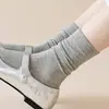 Meias Pós-Parto Estilo Xiaohongshu para Mulheres, Meias Longas Brancas Finas e Macias de Influenciadoras do Tiktok, Meias Slouch Elásticas com Punho Largo para Mulheres, Absorventes de Suor