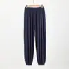 Calça Esportiva de Modal Fina de Tamanho Grande para Homens, Caimento Solto para Meia-Idade e Idosos, Calça de Casa Anti-Mosquito para o Verão