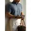 Camiseta Fresca de Seda de Hielo Sin Arrugas, Sin Planchar, Sin Costuras, Manga Corta para Hombre, Nueva de Verano 2025, Ropa de Trabajo Business, Camisa Transpirable