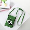 Estilo K de Versátil Lindo Panda Broche Mini Teléfono Móvil Bolso Nuevo Moda Hombro Cruzado Bolso Pequeño Portátil Tejido