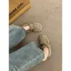 Zapatos de Felpa Súper Suaves Dulces con Falda Peludos para Mujer Otoño Invierno Planos Esponjosos Cálidos Cómodos No Cansan los Pies Mocasines