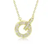 Novo Colar Kajia Love de Duplo Anel com Diamantes Cintilantes Prata Esterlina S925 Pingente de Amor Joias de Prata Transfronteiriças Europeias e Americanas Atacado