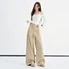 Jeans Feminino de Cintura Alta Lavado Preto Espesso com Pelúcia Cruzado Novo Casual Solto Quente Curvo Outono/Inverno 2026
