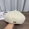 Chapéu Boina de Metal Retrô para Mulheres Outono Inverno Novo Circunferência da Cabeça Grande Emagrece Visualmente o Rosto Chapéu de Pintor Versátil Chapéu Octogonal