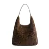 2026 Nuevo Bolso de Mano Elegante de Gran Capacidad para Mujer Moda Individual Retro Casual Estampado de Leopardo Bolso Tote Bolso de Hombro para Estudiante