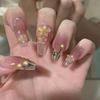Amor Mariposa Francés Uñas Portátiles Flores de Diamante Manicura Libro Rojo Uñas Postizas Venta al por Mayor Celebridad de Internet Estilo Popular
