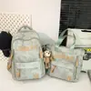 Mochila Escolar para Hombre Estudiante de Secundaria Moda Oso Estampado Gran Capacidad Nueva Moda para Estudiantes Universitarios Pareja Bolsa para Computadora