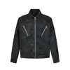 Chaqueta retro americana de PU con bordado pesado para hombre, otoño, elegante de alta gama, holgada, versátil, de retazos