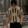 Camiseta de Tricô Manga Curta com Gola Redonda Design de Verão Masculina Nova Estilo Coreano Tendência Retrô Estilo Leve Maduro Pulôver