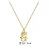 Collar de Aleación con Oso Completo de Diamantes Lindo e Inteligente para Niña de Verano Cadena de Clavícula de Moda Personalizada para Mujer Collar con Colgante de Circonita
