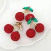 Chaveiro de Cereja Criativo com Cravação de Diamantes Super Brilhante, Chaveiro de Cereja DIY, Corrente para Bolsa, Acessórios de Joias