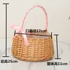 Cesta de flores tejida regalo de agradecimiento cesta de arreglo floral cesta de flores artificiales naturales hechas a mano cesta de almacenamiento de bambú ratán mimbre cesta de mano