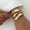 Moda Transfronteriza Europea y Americana Metal Texturizado Brillante Liso Anillo Pulsera Pulsera Diseño Pulsera de Resorte Facetada