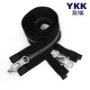 Tirador de cremallera YKK, original No. 5 tiradores de cremallera de metal de doble apertura de cobre blanco, autoblocantes, en blanco y negro, para zapatos, botas, chaquetas de plumas y abrigos
