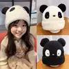 Gorro de Invierno con Suéter para Niños, Engrosado y Cálido, Gorro Protector de Orejas para Niños y Niñas, Gorro de Felpa para Cabeza Grande, Gorro de Panda Súper Lindo para Niños