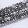 Cuentas de plata semiplateadas fundidas con efecto crack pop, pulsera de cuentas hecha a mano, collar, accesorios de joyería tejidos