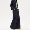 Cor Jeans Americano Não Desbota Jeans Curto Feminino de Perna Larga Jaqueta Jeans Conjunto de Duas Peças Gola