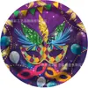 Mm313 Máscara de Carnaval Morada Ambiente Festival Fiesta Vajilla 8 Personas Set de 4 Piezas Plato de Papel Vaso de Papel