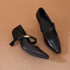Zapatos de tacón alto Mary Jane para mujer, modelo 2026, para ir al trabajo, de tacón bajo, estilo francés, punta fina, con correa